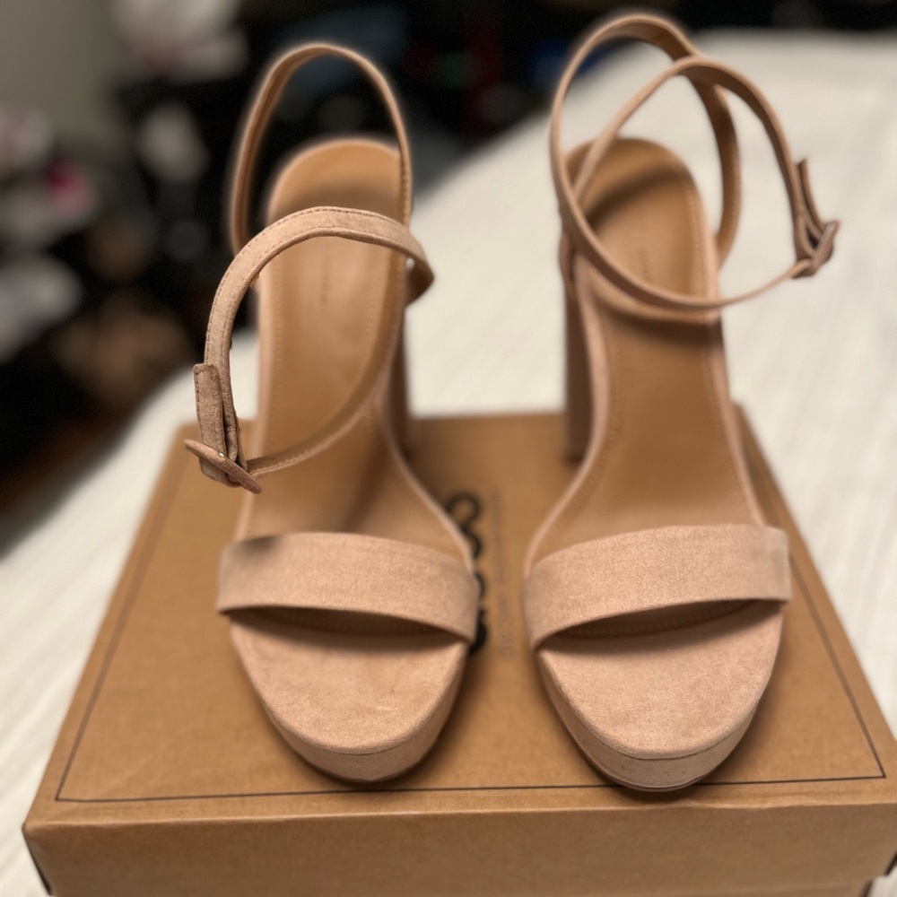 ASOS Platform Heels | 5 in heel / 1 in platform | beige suede | Size 10 US - Picture 2 of 10